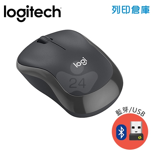 Logitech羅技 M240 無線靜音藍牙滑鼠(藍芽/USB)無附接收器 - 石墨灰