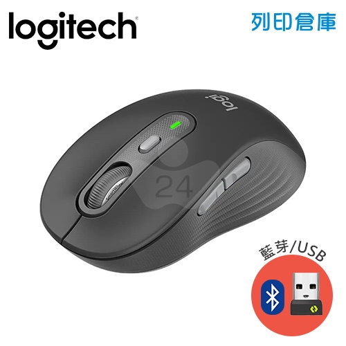 Logitech羅技 M750 多工靜音無線滑鼠(藍芽/USB)無附接收器 - 石墨黑