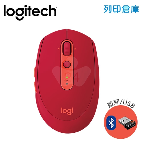 Logitech 羅技 M585多工藍芽無線滑鼠-寶石紅(藍芽/USB)