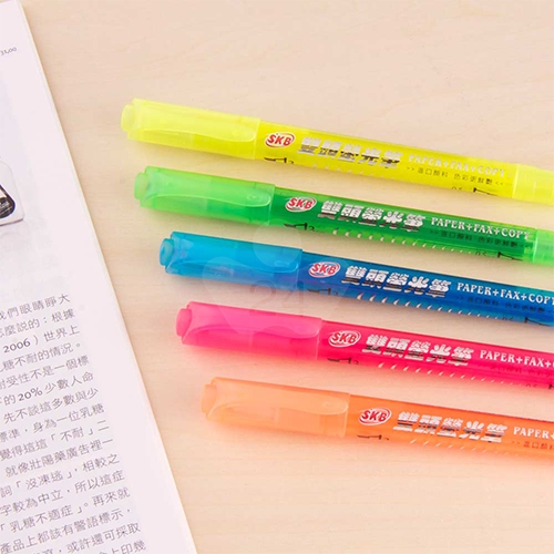 SKB 文明 IK-15 雙頭螢光筆 藍色 12支/盒