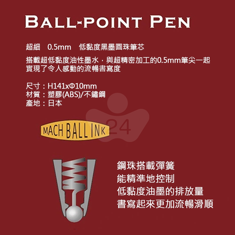 【日本文具】ANTERIQUE BALL-POINT PEN 復古金色筆夾 0.5 黑色低黏性油性鋼珠原子筆 (磚紅色+維米爾藍) - 2入組