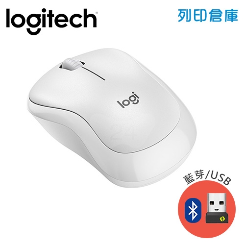 Logitech羅技 M240 無線靜音藍牙滑鼠(藍芽/USB)無附接收器 - 珍珠白