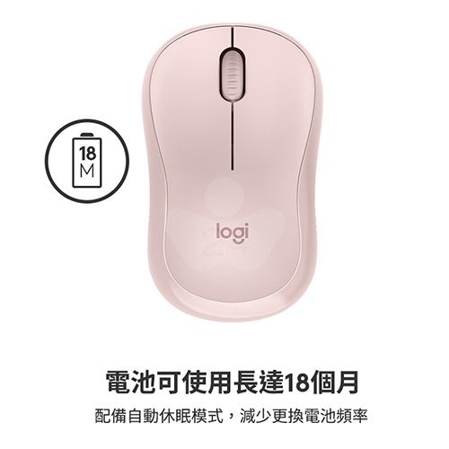 Logitech羅技 M240 無線靜音藍牙滑鼠(藍芽/USB)無附接收器 - 珍珠白