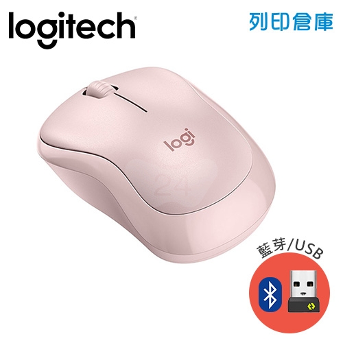 Logitech羅技 M240 無線靜音藍牙滑鼠(藍芽/USB)無附接收器 - 玫瑰粉