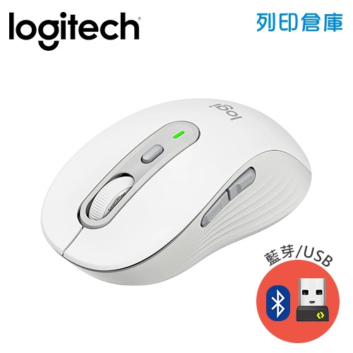 Logitech羅技 M750 多工靜音無線滑鼠(藍芽/USB)無附接收器 - 珍珠白