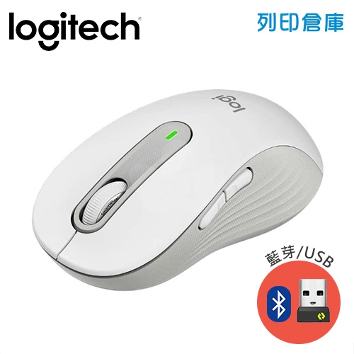 Logitech羅技 M650 多工靜音無線滑鼠(藍芽/USB)無附接收器 - 珍珠白