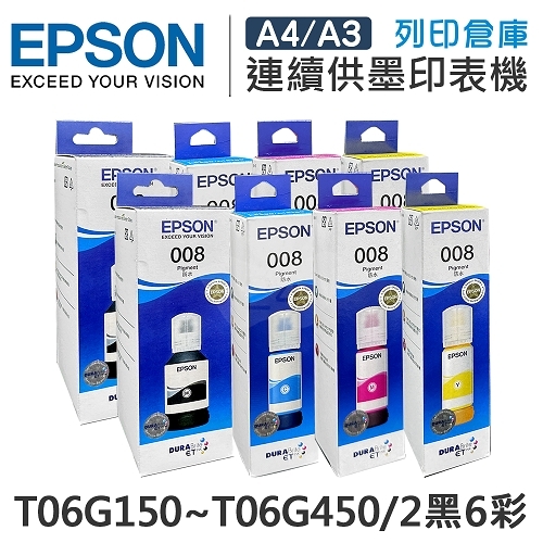 EPSON T06G150~T06G450 原廠盒裝防水墨水組(2黑6彩)