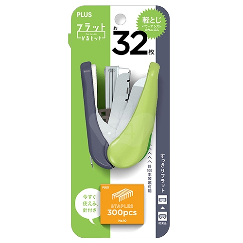 PLUS普樂士 30-717 ST-010VNH 10號機 雙排平針 輕鬆訂迷你釘書機 綠色 (個)