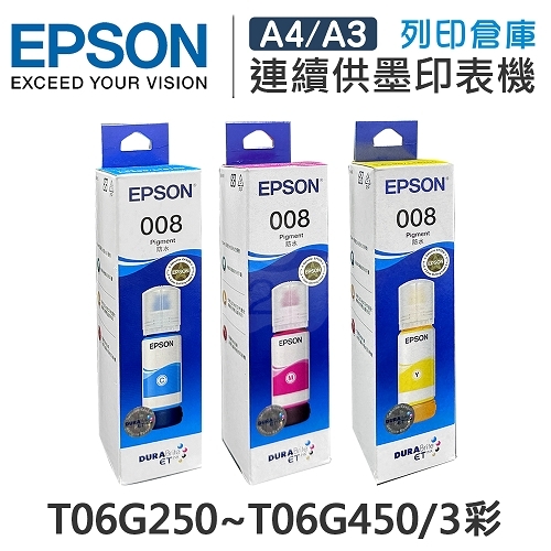 EPSON T06G250~T06G450 原廠盒裝防水墨水組(3彩)
