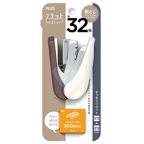 PLUS普樂士 30-718 ST-010VNH 10號機 雙排平針 輕鬆訂迷你釘書機 白色 (個)