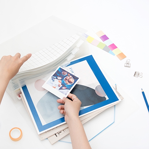 連勤 LCWA412 簡約風 A4 12層鬆緊帶PP風琴夾－透白1本（顏色隨機）