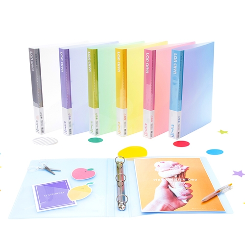 連勤 LC-8003 果凍色系1吋三孔圓型夾 PP資料夾－透白色1本