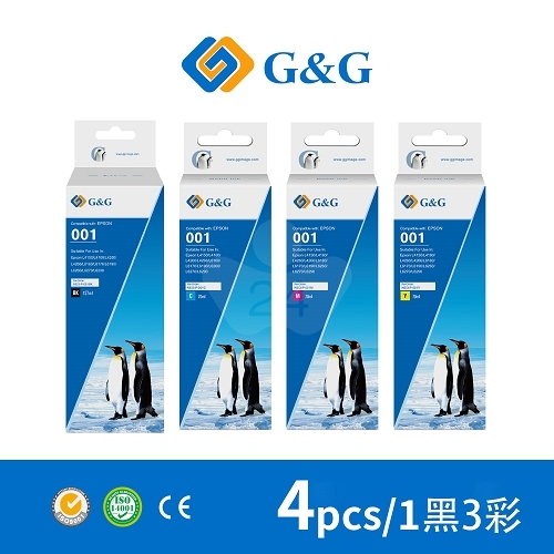 【G&G】for EPSON T03Y100／T03Y200／T03Y300／T03Y400 相容連供墨水超值組(1黑3彩)