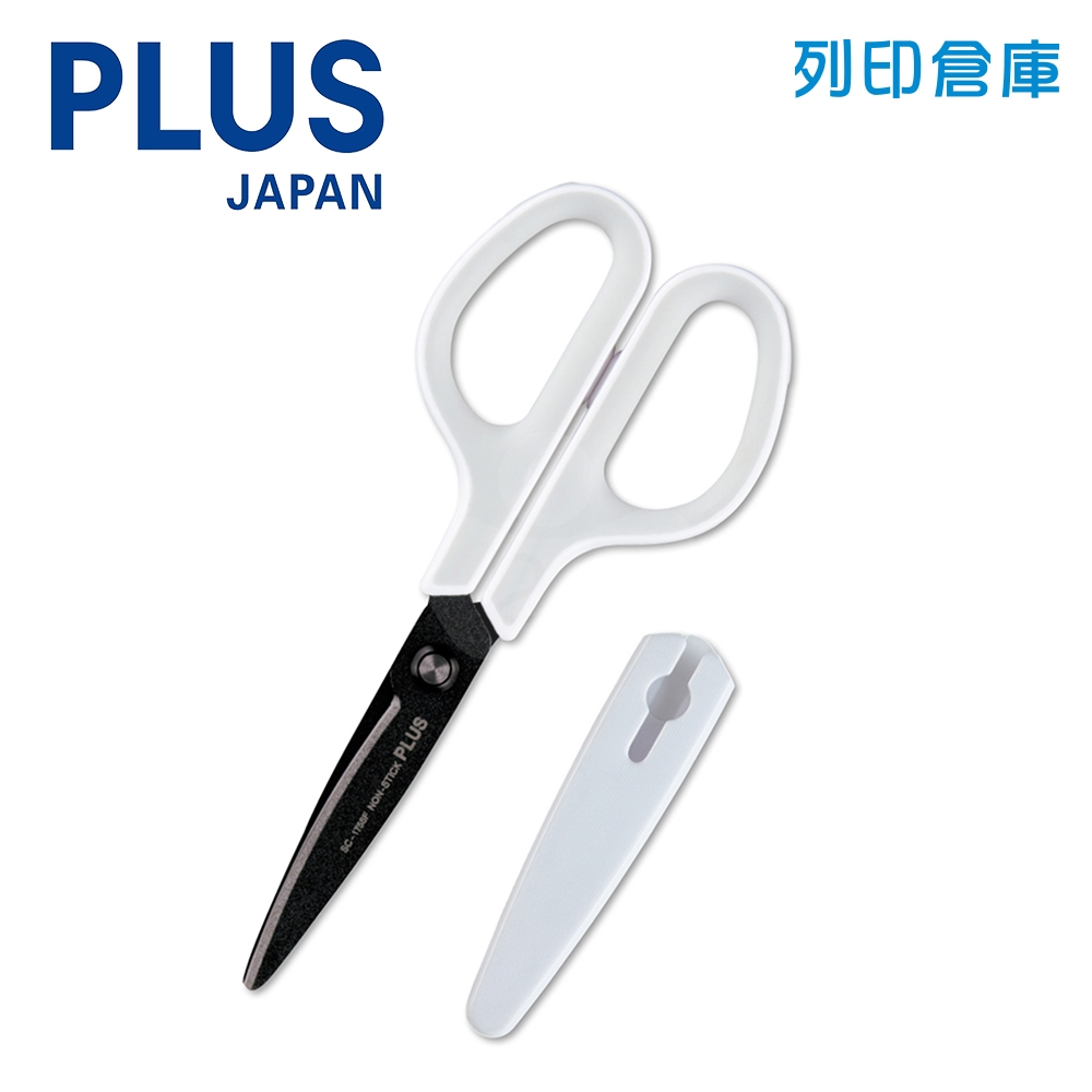 PLUS普樂士 34-515 SC-175SF 附蓋 30度 弧線剪刀 3D凹面不沾膠 - 灰色