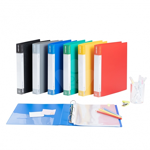 連勤 LC-9003D 1吋三孔D型夾 PP資料夾－灰色1本