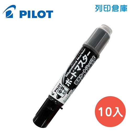 PILOT 百樂  WMBM-12L 黑色 可換卡水白板筆-中字 10入/盒