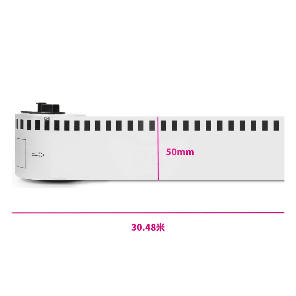【COLOR24】for Brother DK-22223 紙質白底黑字連續相容標籤帶 (寬度50mm) / 6入組