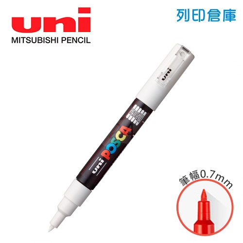 UNI三菱 POSCA PC-1M.W 極細 水性壓克力顏料筆 不透明水性麥克筆 1白色
