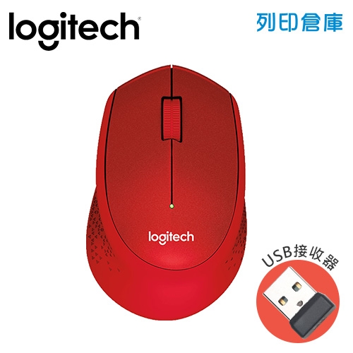 Logitech 羅技 M331無線靜音滑鼠-紅(USB接收器)