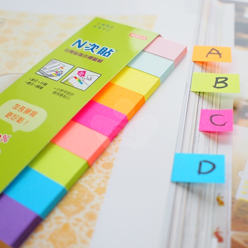 N次貼 50x12mm 指示標籤紙 9色 (50張X9條) -61424