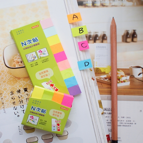 N次貼 50x12mm 指示標籤紙 9色 (50張X9條) -61424