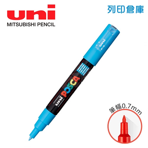 UNI三菱 POSCA PC-1M.LL 極細 水性壓克力顏料筆 不透明水性麥克筆 8淺藍色