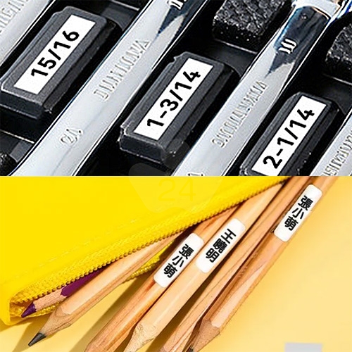 NIIMBOT精臣 D系列 H1S 適用 / 22x6mm B款 筆貼 左右雙排 白色標籤帶 ( 500小張 / 一次印2張 )