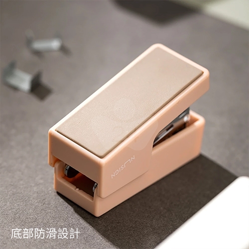 Deli 得力 ENS083 3號機 迷你釘書機(附 24/6 3號釘書針1盒) 訂書機 騎馬釘裝 粉色(個)