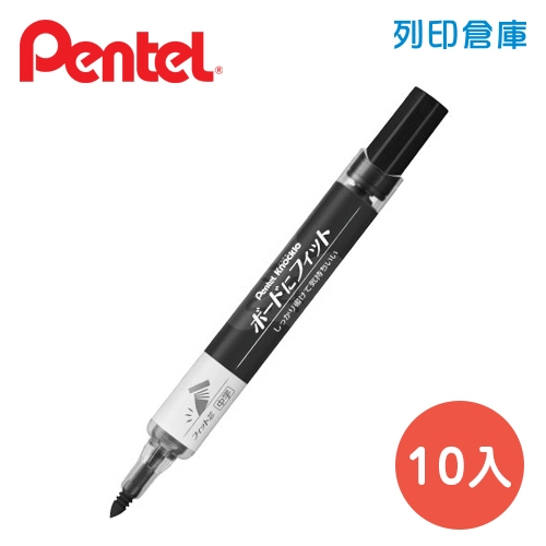 PENTEL 飛龍 EMWL5SBF 黑色 2.3~4.5mm 彈力後壓白板筆 10支/盒