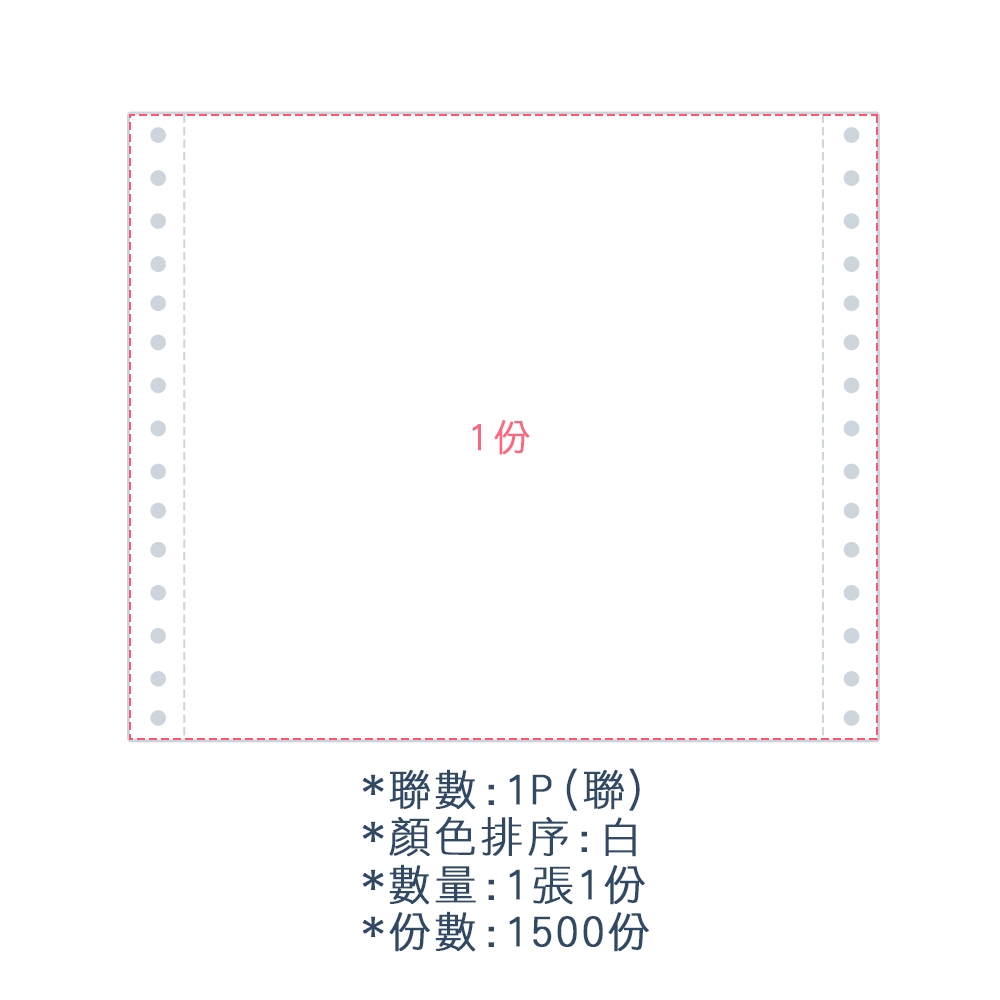 【電腦連續報表紙】132行 14 7/8*11*1P 全白/ 雙切 全張 /超值組6箱(足量1500份/箱)