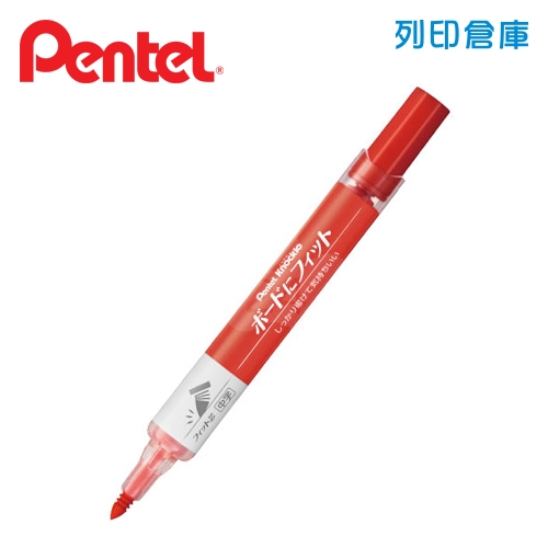 PENTEL 飛龍 EMWL5SBF 紅色 2.3~4.5mm 彈力後壓白板筆 1支
