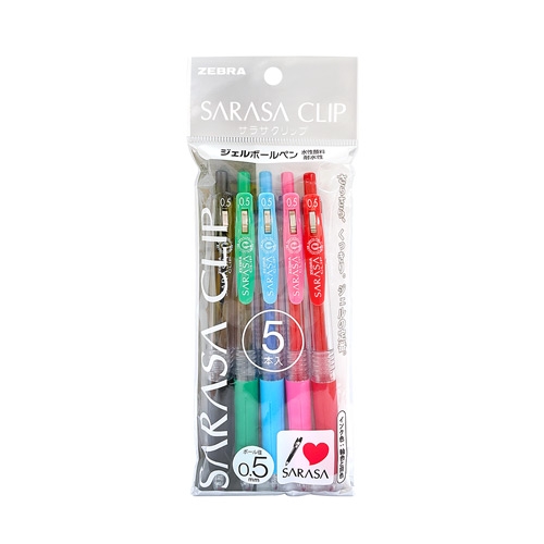 【日本文具】ZEBRA斑馬 SARASA CLIP P-JJ15-5A 0.5 環保鋼珠筆－5色組