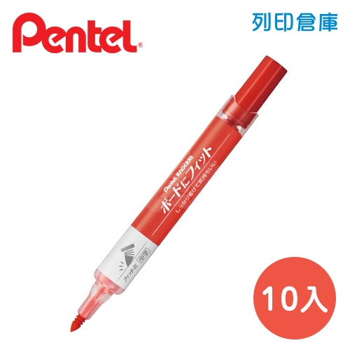 PENTEL 飛龍 EMWL5SBF 紅色 2.3~4.5mm 彈力後壓白板筆 10支/盒