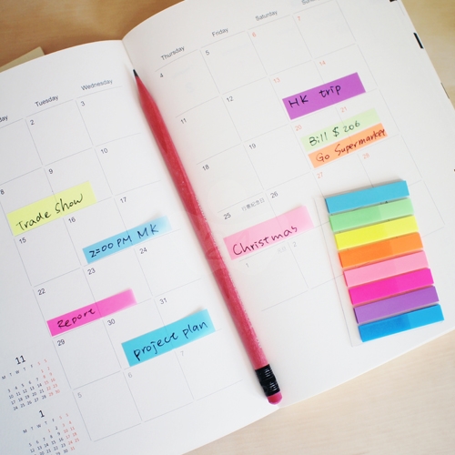 N次貼 45x15mm 螢光5色標示便條 (25張X5條) -66501