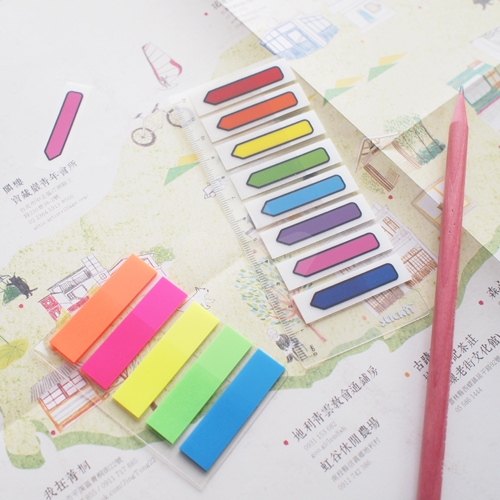 N次貼 45x15mm 螢光5色標示便條 (25張X5條) -66501