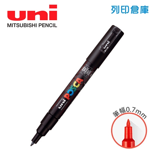 UNI三菱 POSCA PC-1M.B 極細 水性壓克力顏料筆 不透明水性麥克筆 24黑色