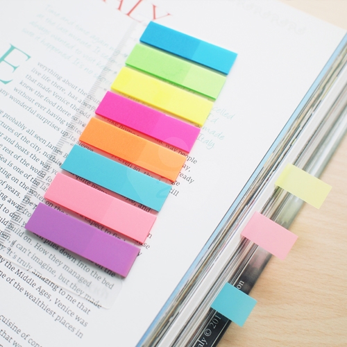 N次貼 45x8mm 螢光8色標示便條 (20張X8條) -66506