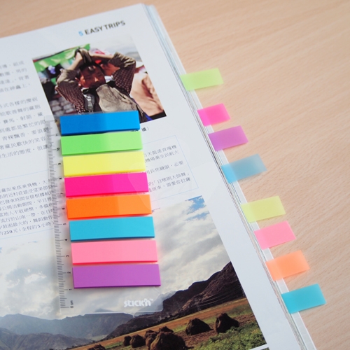 N次貼 45x12mm 螢光透明標籤 箭頭8色 (20張X8條) -66508