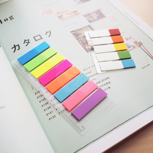 N次貼 45x12mm 透明標籤 色塊5色 (20張X5條) -66510