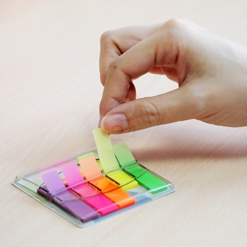 N次貼 45x12mm 抽取式透明標籤 色塊4色 (30張X4條) -66020