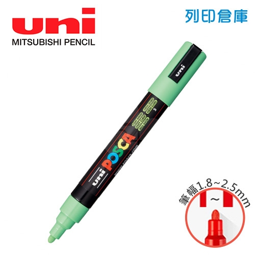 UNI三菱 POSCA PC-5M.LG 圓頭 中字丸芯 水性壓克力顏料筆 不透明水性麥克筆 5淺綠色
