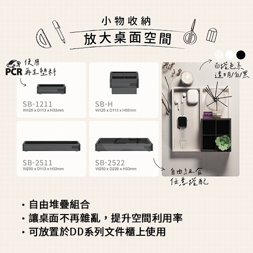SHUTER 樹德 SB-1211 小方型 哈庫收納盒 白色/個