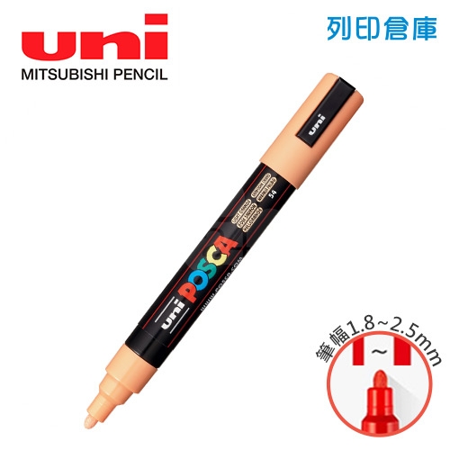 UNI三菱 POSCA PC-5M.L.O 圓頭 中字丸芯 水性壓克力顏料筆 不透明水性麥克筆 54淡橘色