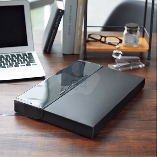 【日本文具】LIHIT LAB. Mutual Noir x noir F-5092 A4橫式 300張厚型整理盒 資料整理盒 文件收納盒 黑色