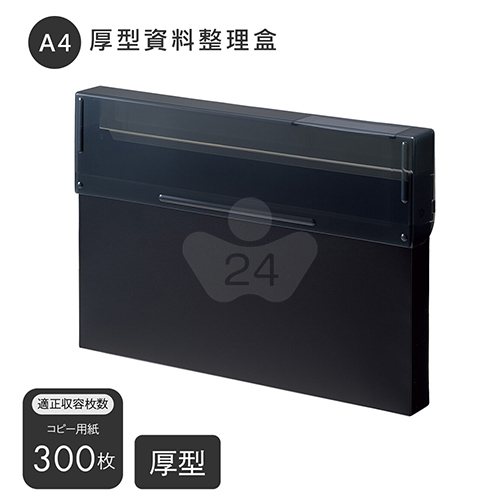 【日本文具】LIHIT LAB. Mutual Noir x noir F-5092 A4橫式 300張厚型整理盒 資料整理盒 文件收納盒 黑色