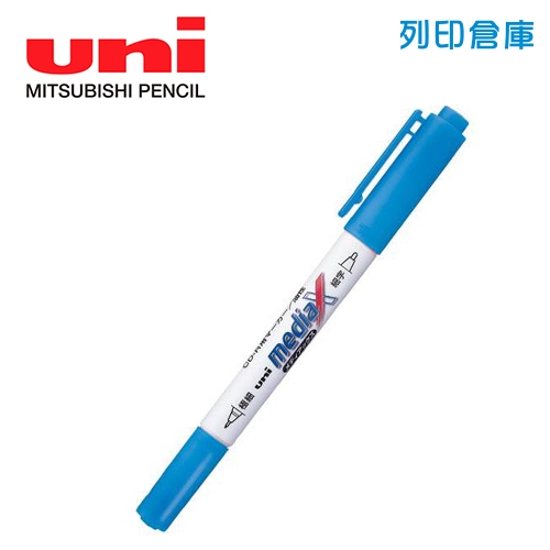 UNI 三菱 PD-153T 油性雙頭光碟筆 藍色 1支