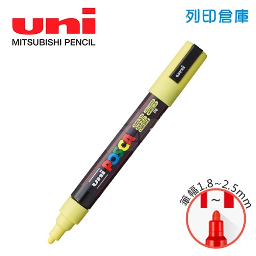 UNI三菱 POSCA PC-5M.SUN.Y 圓頭 中字丸芯 水性壓克力顏料筆 不透明水性麥克筆 P2柔和黃