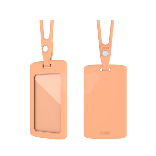 ABEL力大 03603-OR 超Q彈矽膠證件套繩組 識別證件套 粉橘色