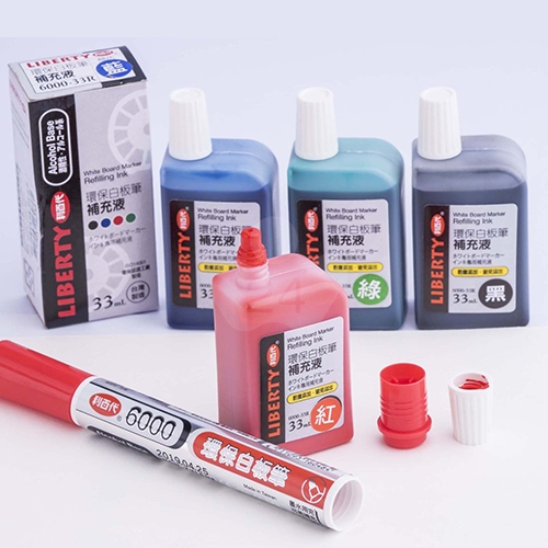 LIBERTY 利百代 NO.6000 紅色 酒精性環保白板筆(圓尖 2mm) 1支