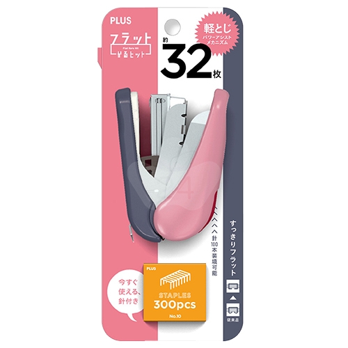 PLUS普樂士 30-716 ST-010VNH 10號機 雙排平針 輕鬆訂迷你釘書機  粉紅色 (個)